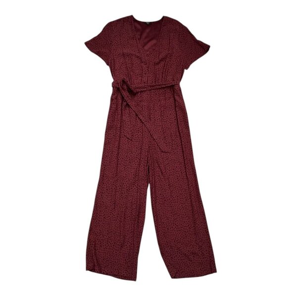 Rails Jet Jumpsuit in Rust Spotted Pattern Belted Wide Leg Women's Size M - Picture 2 of 11